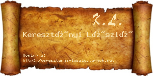 Keresztényi László névjegykártya